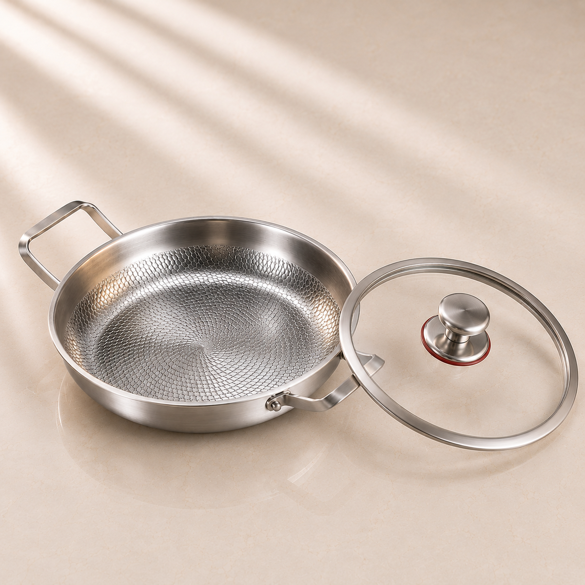 Hammered Titanium Two Handles Pan