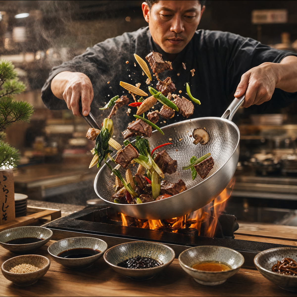 Hammered Titanium Wok Pan