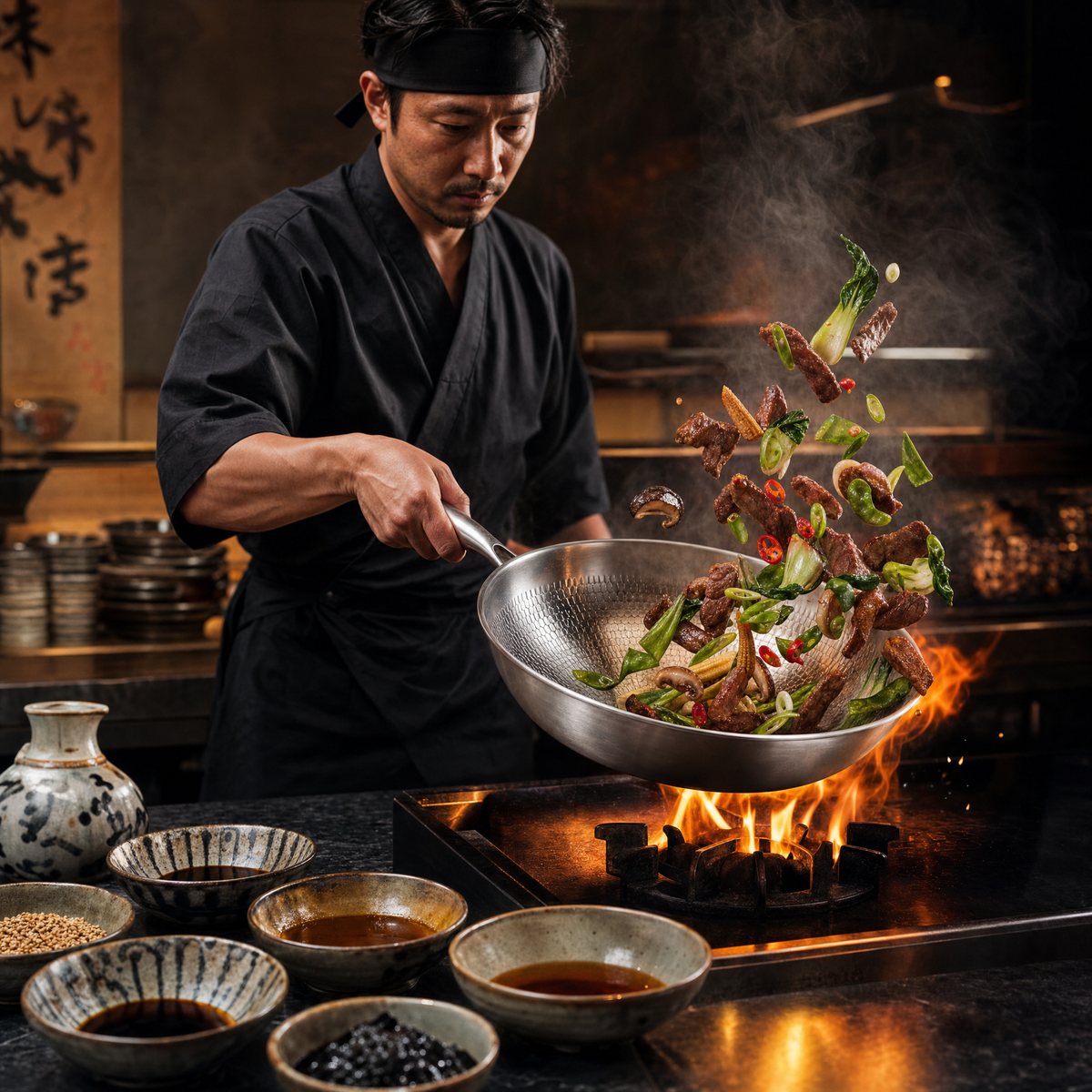 Hammered Titanium Wok Pan
