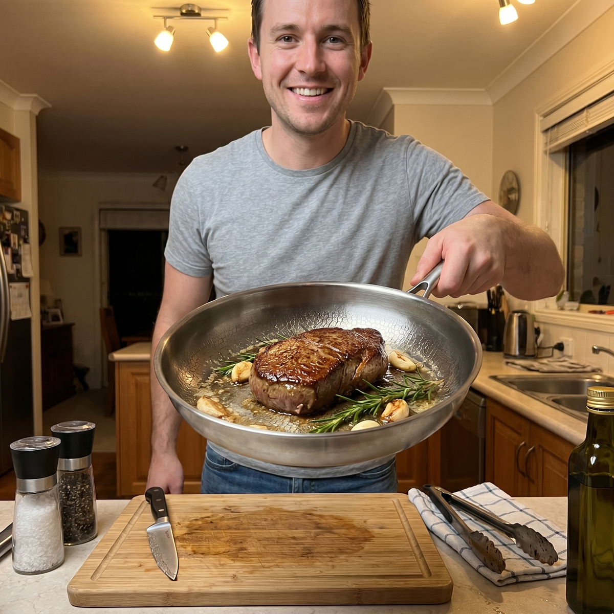 Hammered Titanium Pan & Spatula