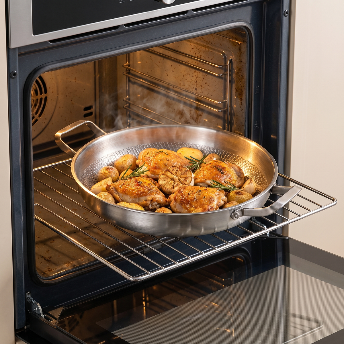 Hammered Titanium Two Handles Pan