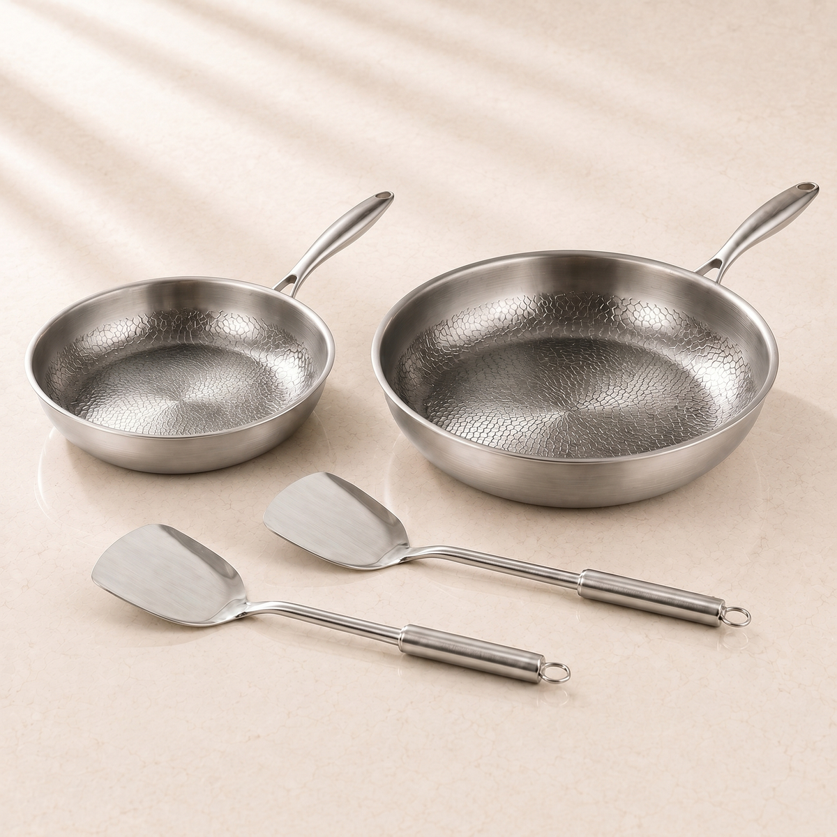 Hammered Titanium Pan Duo Set