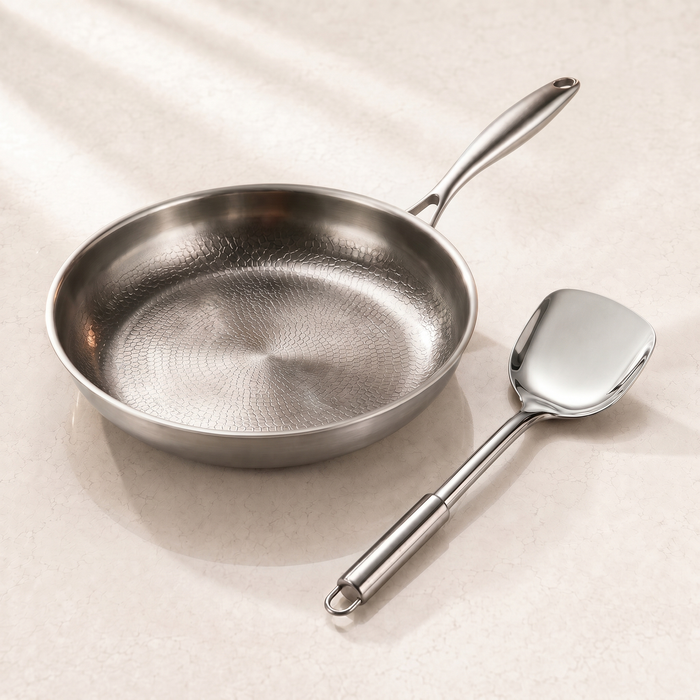 Hammered Titanium Pan & Spatula